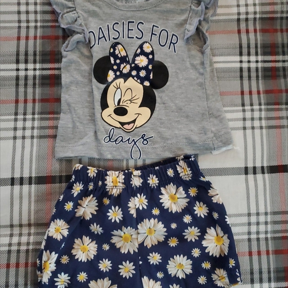Disney JR Minnie Mouse Floral Skirt with Daisies (size: 12M)